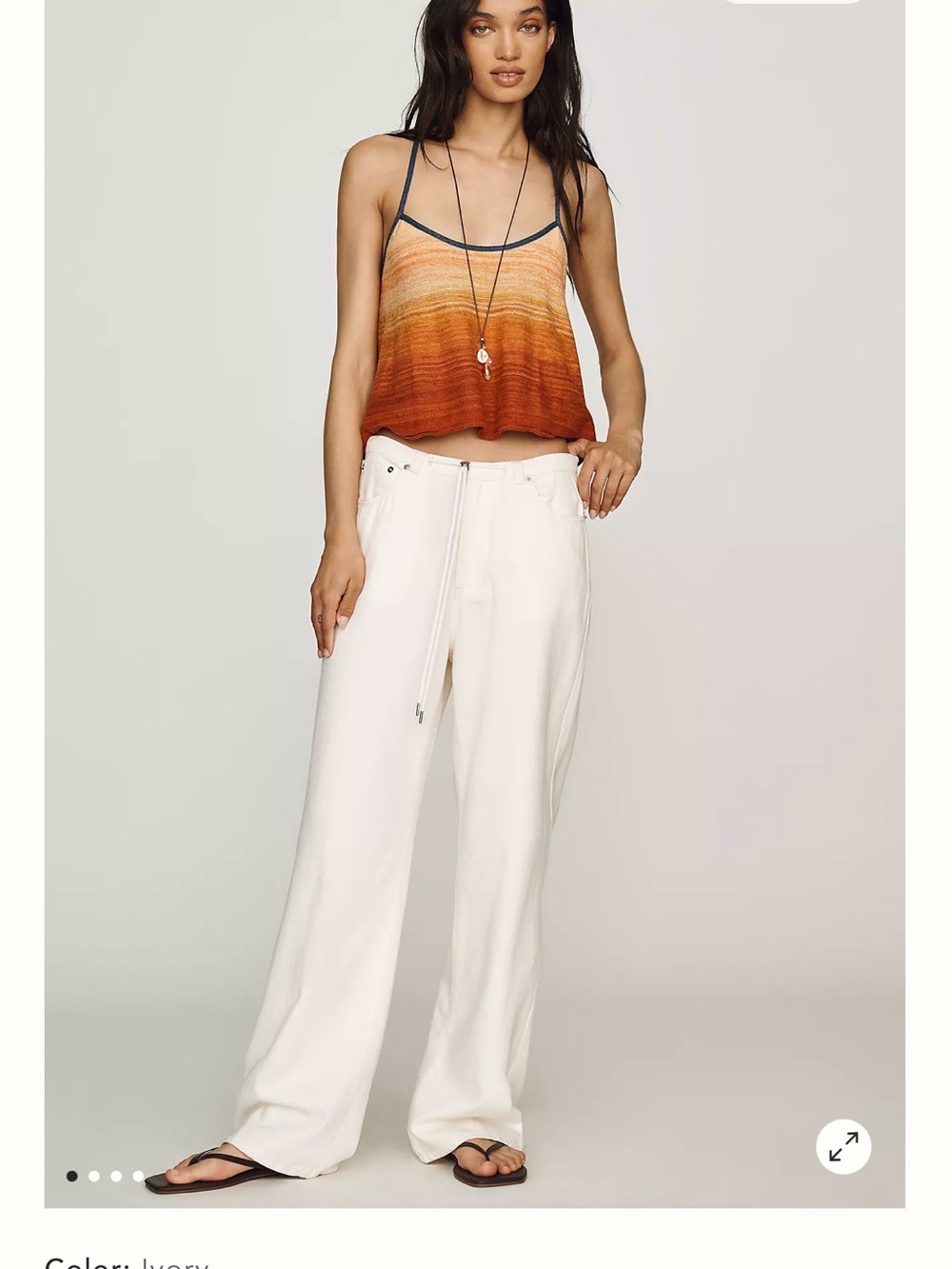 Rails Ivory Wide-Leg Pull-On Pants